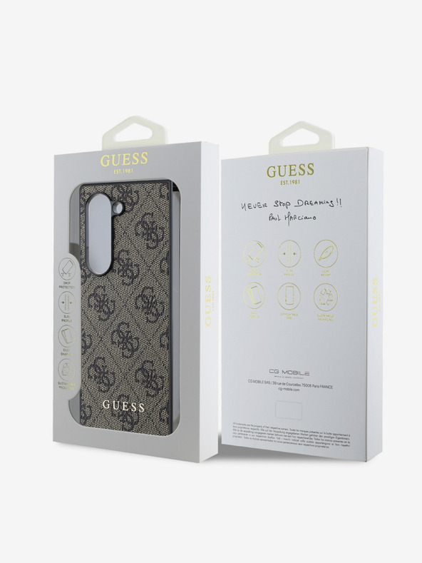 Guess Guess 4G Charm zadný kryt pre Samsung Galaxy Z Fold 6 hnedý