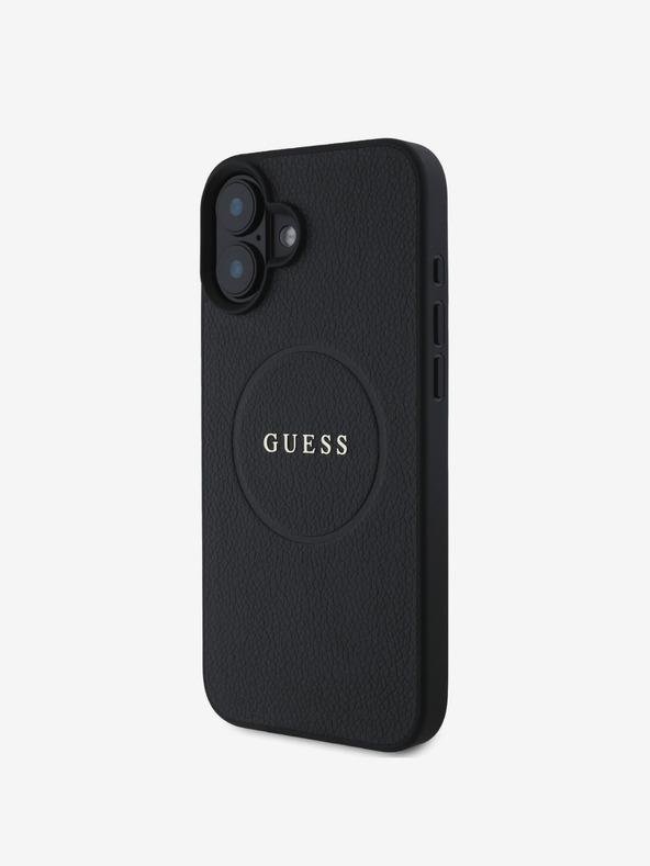 Guess Guess PU Grained Classic Logo MagSafe zadný kryt pre iPhone 16 Black