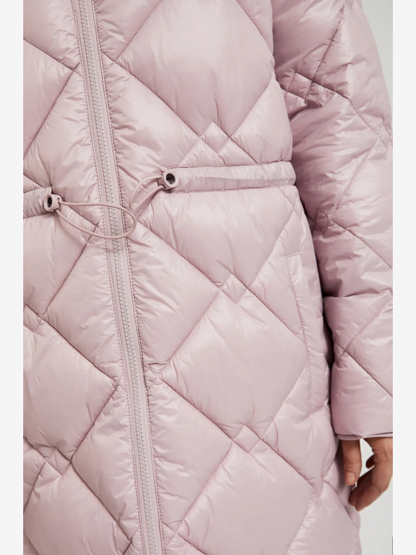 Moodo Svetloružová prešívaná bunda s manžetami Moodo