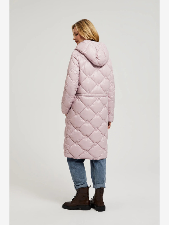 Moodo Svetloružová prešívaná bunda s manžetami Moodo