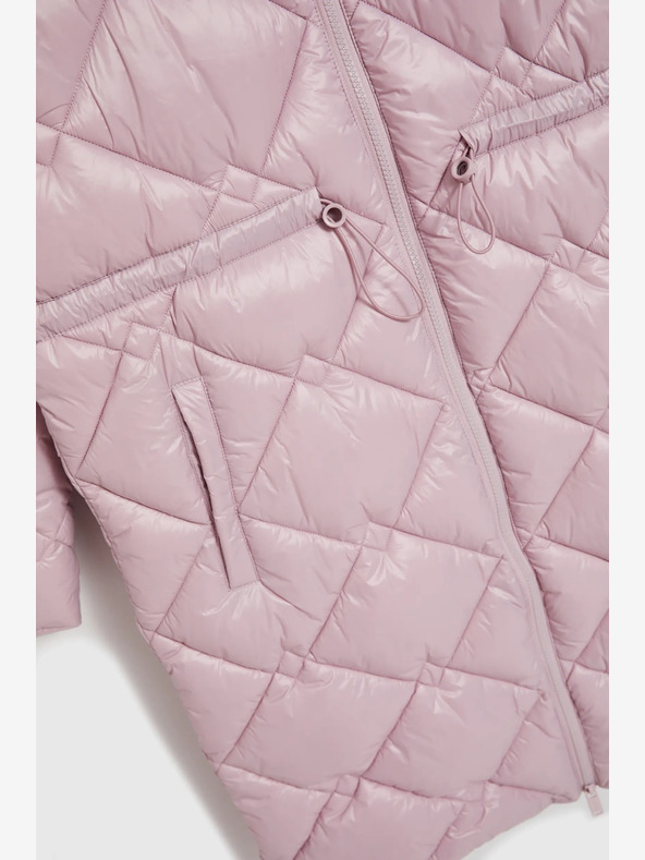 Moodo Svetloružová prešívaná bunda s manžetami Moodo