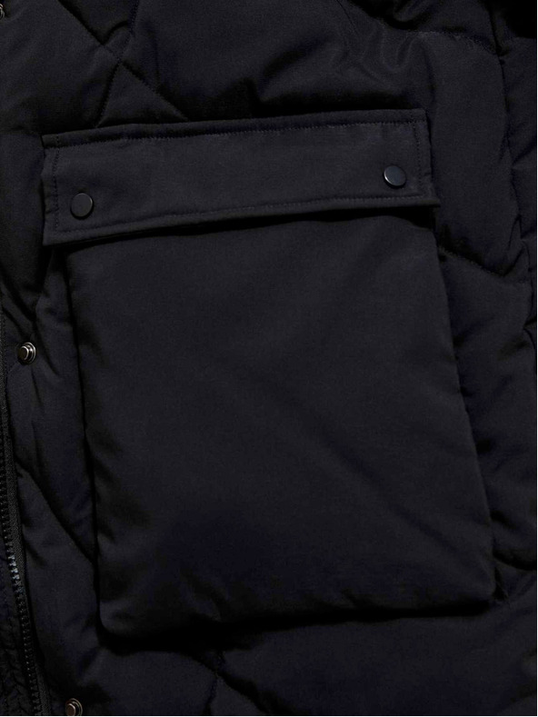 Moodo Čierna dámska bunda s odopínateľnými rukávmi Moodo