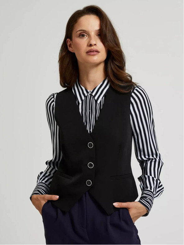 Moodo Čierna dámska vesta Moodo