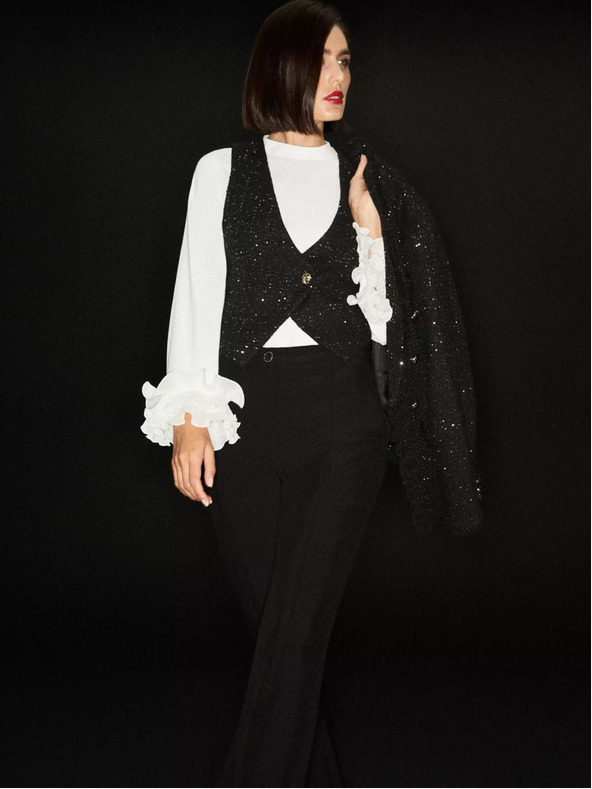 Moodo Čierna dámska vesta Moodo