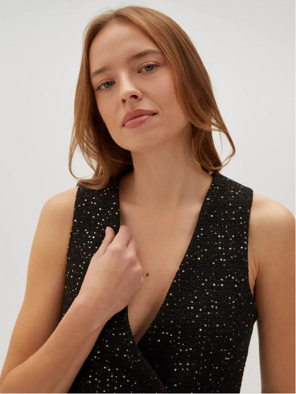 Moodo Čierna dámska vesta Moodo