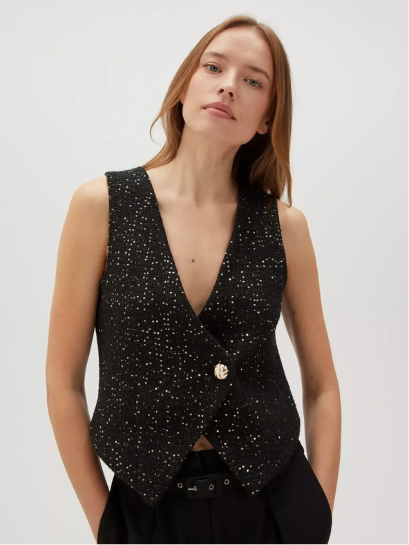 Moodo Čierna dámska vesta Moodo