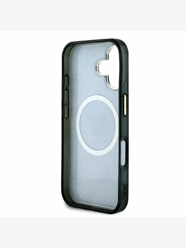 Guess Guess IML 4G Glitter and Triangle Logo MagSafe zadný kryt pre iPhone 16 Black