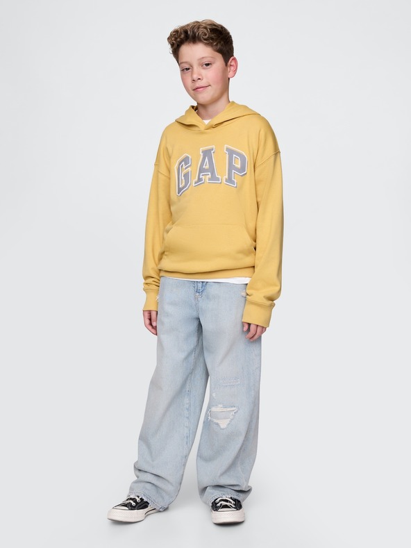GAP Detská mikina s logom a fleece GAP