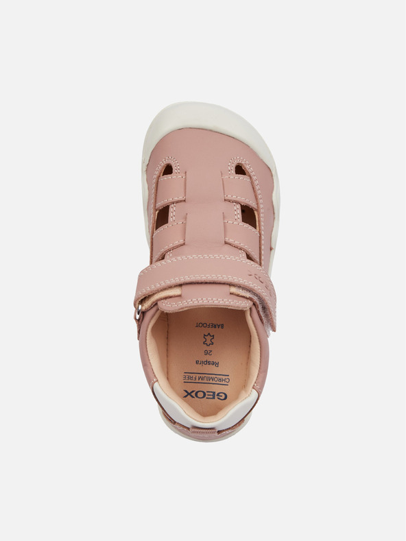 Geox Staroružové dievčenské barefoot tenisky s otvoreným priehlavkom Geox