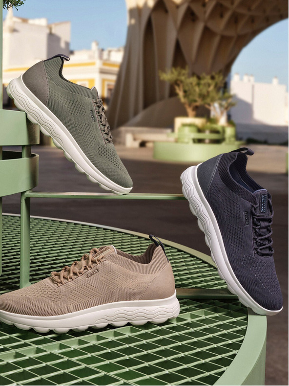 Geox Tmavozelené pánske tenisky Geox Spherica