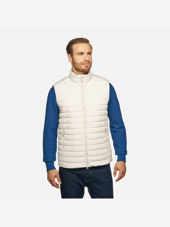 Geox Krémová pánska vesta Geox Warrens