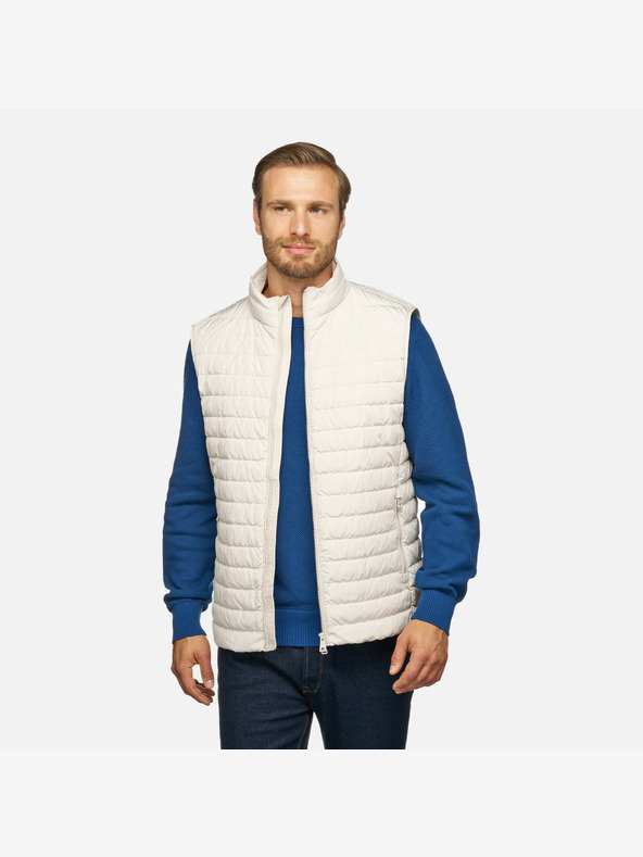 Geox Krémová pánska vesta Geox Warrens