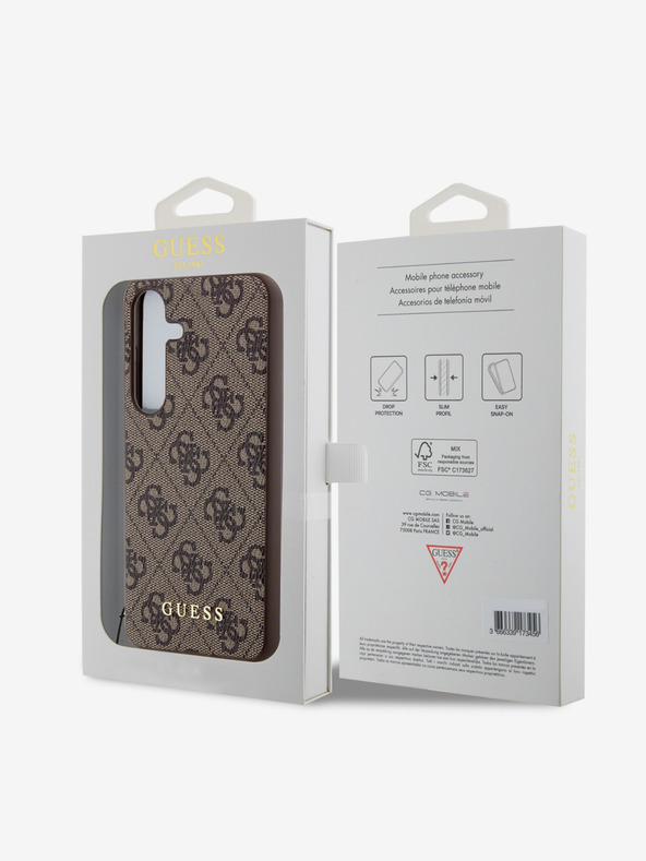 Guess Guess 4G Charm Zadný kryt pre Samsung Galaxy S24 Brown