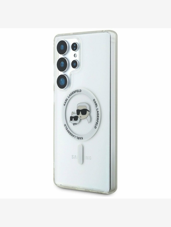 Karl Lagerfeld Karl Lagerfeld IML K&CH Heads MagSafe zadný kryt pre Samsung Galaxy S25 ultra priehľadný