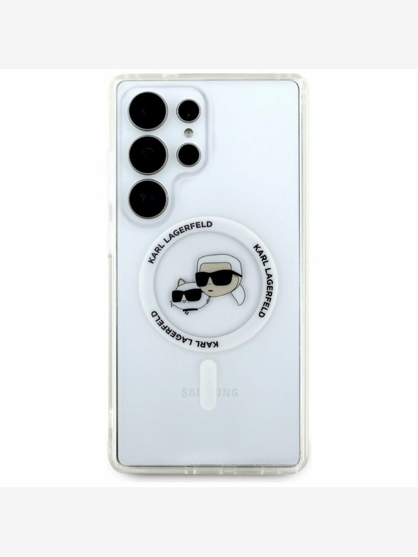 Karl Lagerfeld Karl Lagerfeld IML K&CH Heads MagSafe zadný kryt pre Samsung Galaxy S25 ultra priehľadný