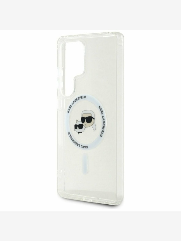 Karl Lagerfeld Karl Lagerfeld IML K&CH Heads MagSafe zadný kryt pre Samsung Galaxy S25 ultra priehľadný