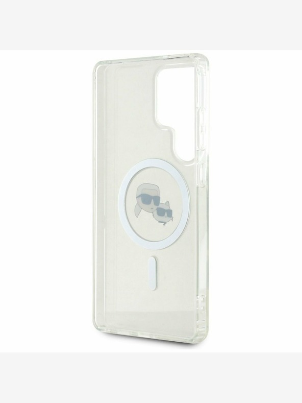 Karl Lagerfeld Karl Lagerfeld IML K&CH Heads MagSafe zadný kryt pre Samsung Galaxy S25 ultra priehľadný