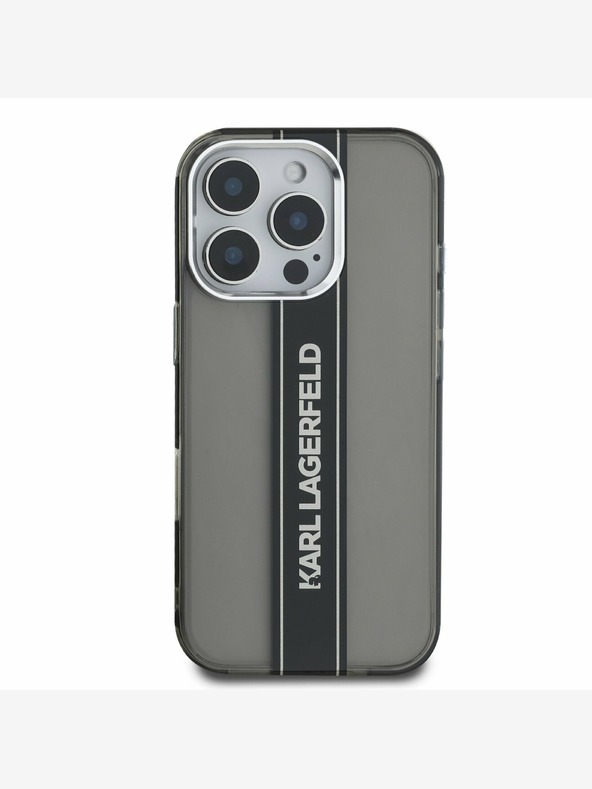 Karl Lagerfeld Karl Lagerfeld IML Stripe Logo zadný kryt pre iPhone 16 Pro čierny