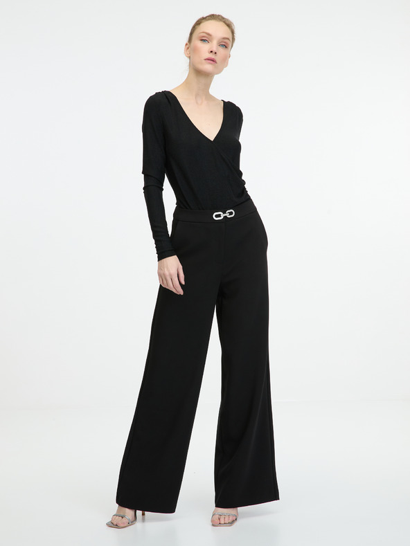 Orsay Čierne dámske body s dlhým rukávom ORSAY