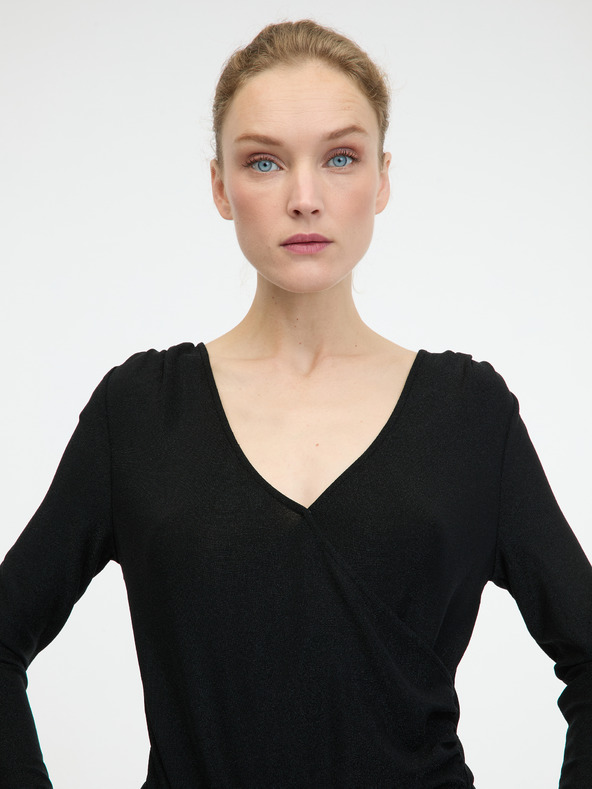 Orsay Čierne dámske body s dlhým rukávom ORSAY