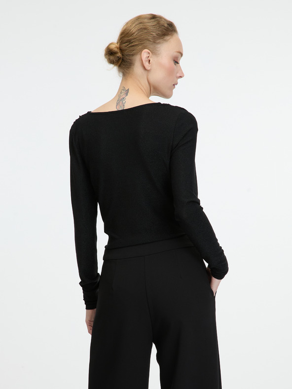 Orsay Čierne dámske body s dlhým rukávom ORSAY