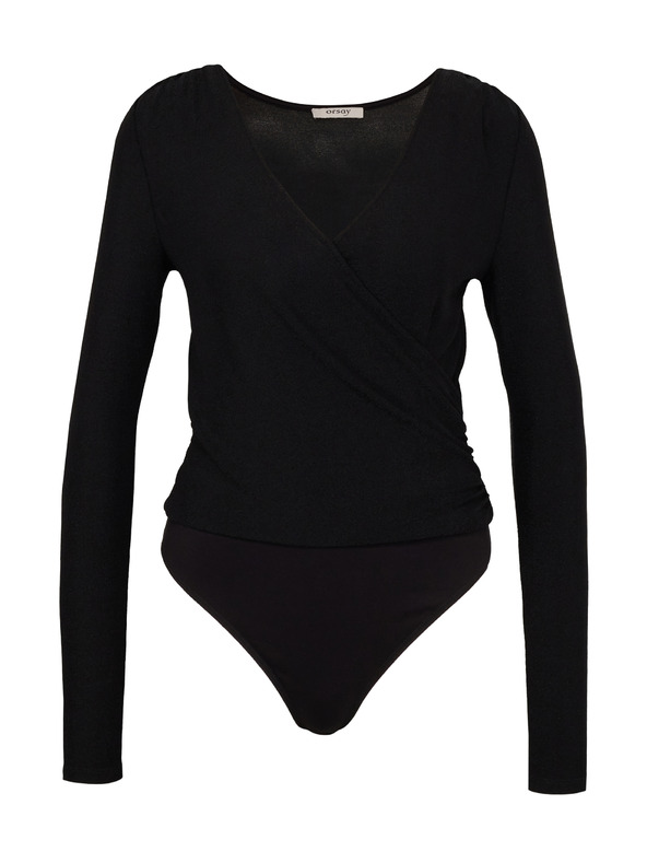 Orsay Čierne dámske body s dlhým rukávom ORSAY