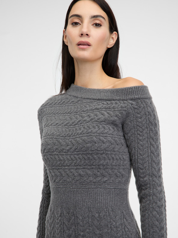 Orsay Šedé dámske púzdrové midi šaty ORSAY