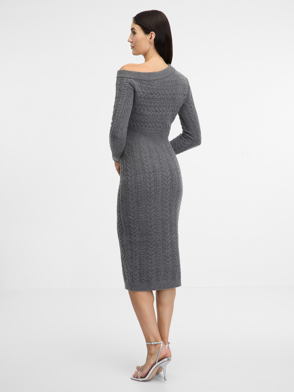 Orsay Šedé dámske púzdrové midi šaty ORSAY