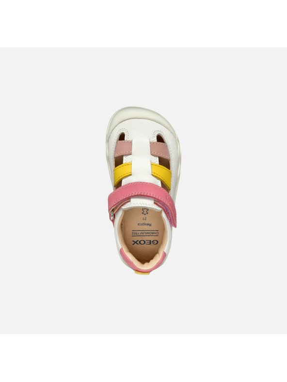 Geox Bielé dievčenské barefoot tenisky s otvoreným priehlavkom Geox Ste