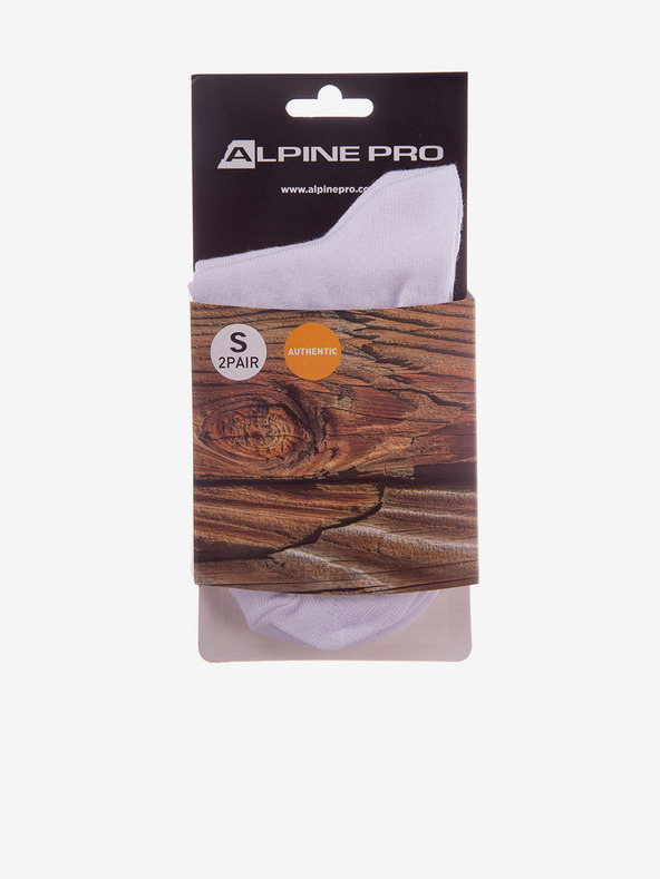 ALPINE PRO Biele unisex ponožky - 2 páry ALPINE PRO 2ULIANO