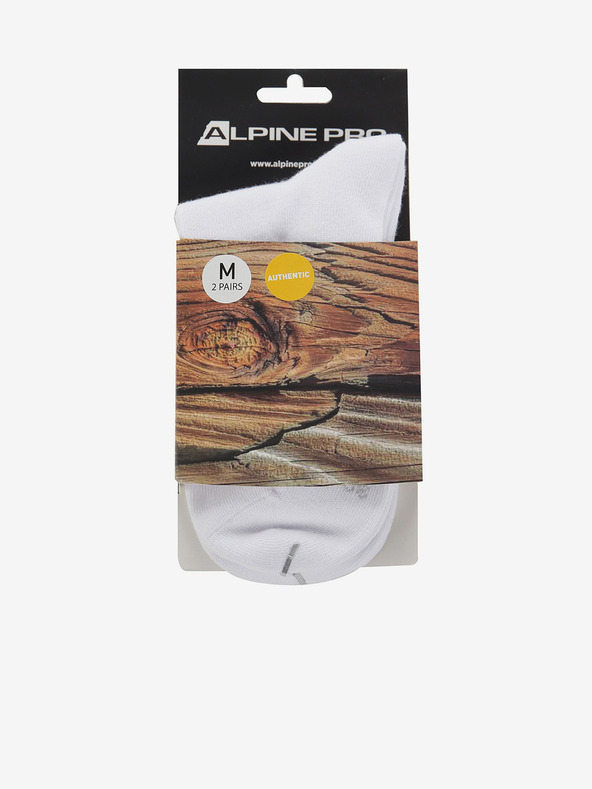 ALPINE PRO Biele unisex ponožky - 2 páry ALPINE PRO 2ULIANO