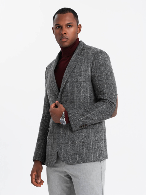 Ombre Clothing Elegantná pánska štruktúrovaná pletená bunda Ombre Clothing