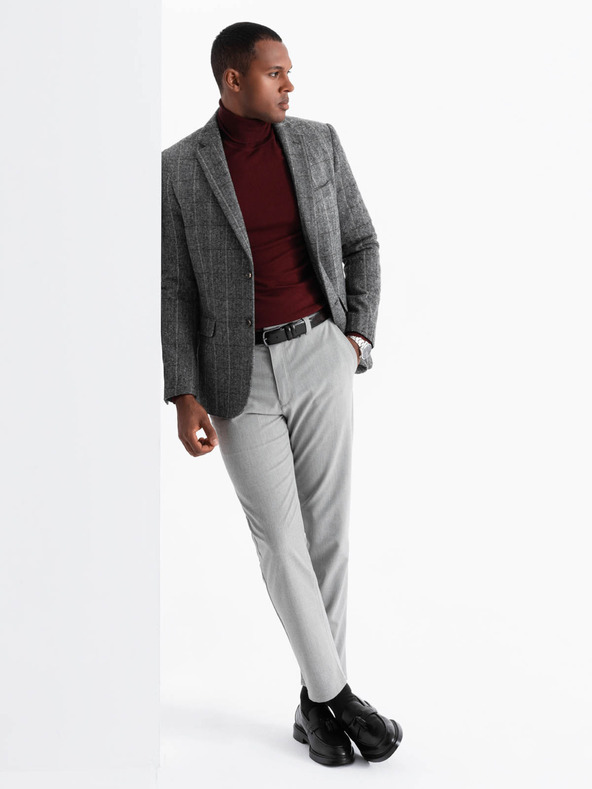 Ombre Clothing Elegantná pánska štruktúrovaná pletená bunda Ombre Clothing