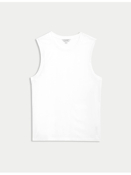 Marks & Spencer Tielkový top z čistej bavlny Supima® s výstrihom ku krku Marks & Spencer biela