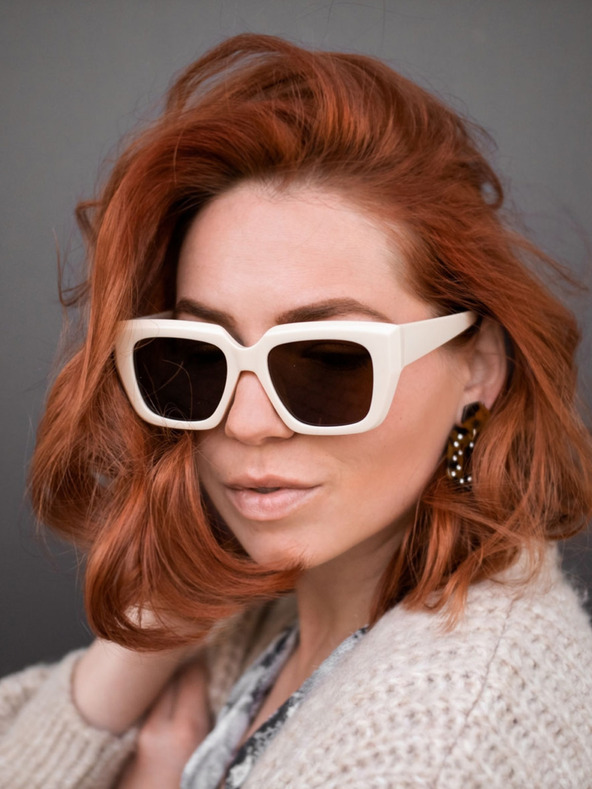 VEYREY VeyRey štvorcové slnečné okuliare Solbrit hnedé