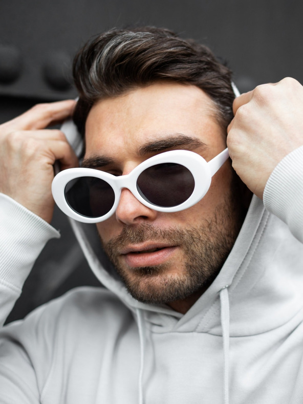 VEYREY VeyRey Oválne slnečné okuliare Cobain White