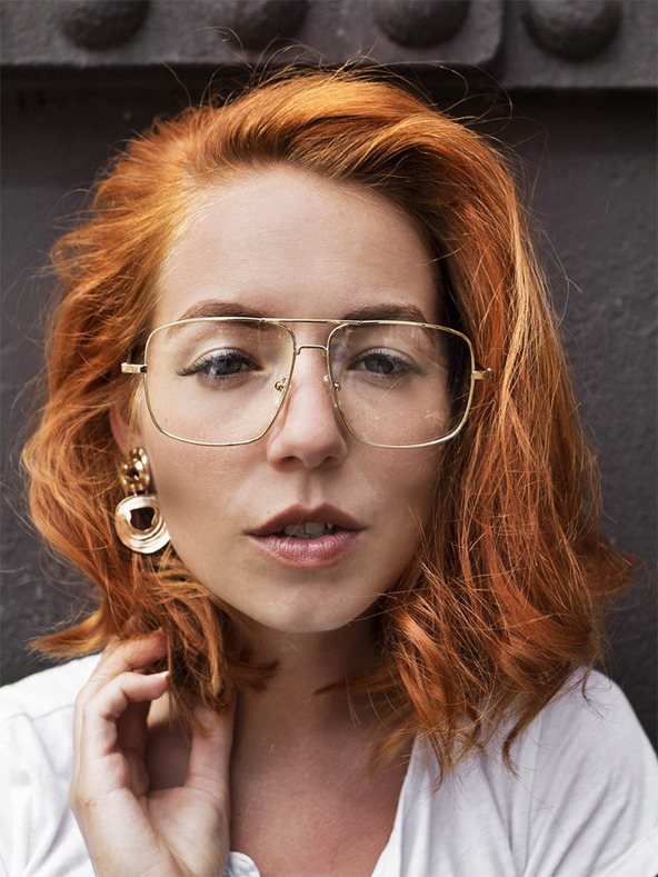 VEYREY Okuliare Edge s čírymi sklami v zlatej farbe VeyRey Miles