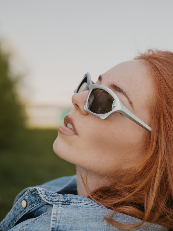 VEYREY Biele unisex slnečné okuliare VeyRey Narel