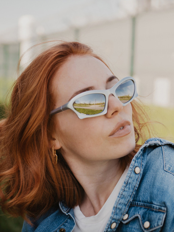 VEYREY Biele unisex slnečné okuliare VeyRey Narel