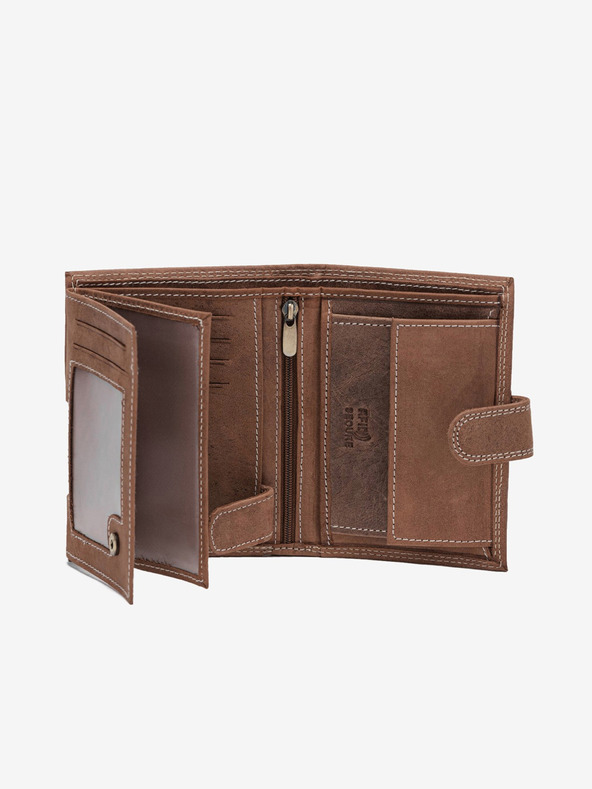 Ombre Clothing Svetlohnedá pánska kožená peňaženka Oblečenie Ombre