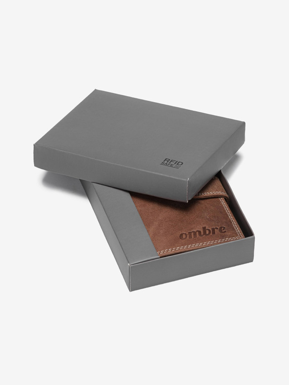 Ombre Clothing Svetlohnedá pánska kožená peňaženka Oblečenie Ombre