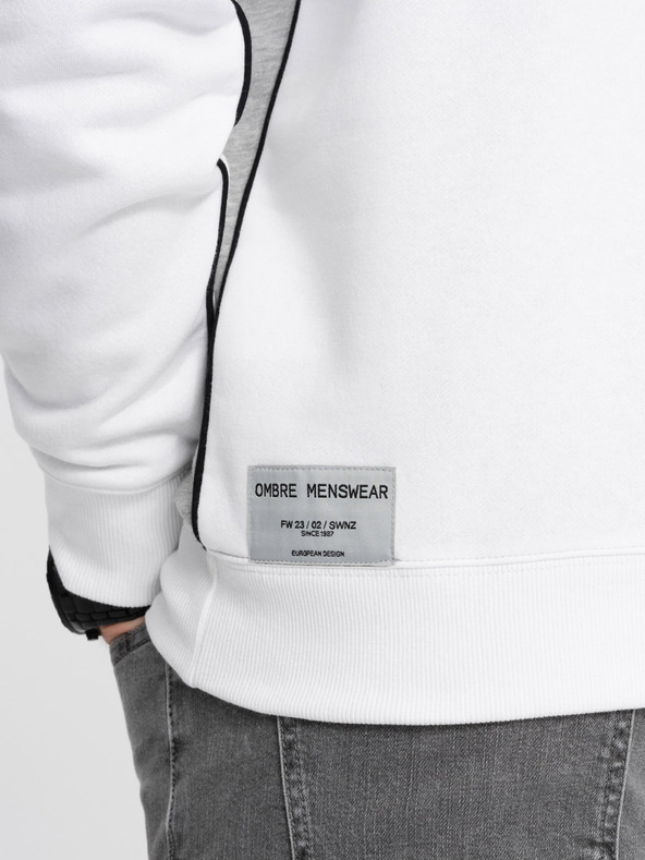 Ombre Clothing Sivá a biela pánska mikina Ombre Clothing