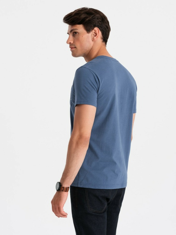 Ombre Clothing Pánske bavlnené tričko s potlačou Ombre Pocket Ombre Streetstyle Ombre oblečenie