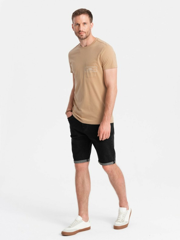 Ombre Clothing Pánske bavlnené tričko s potlačou Ombre Pocket Ombre Streetstyle Ombre oblečenie