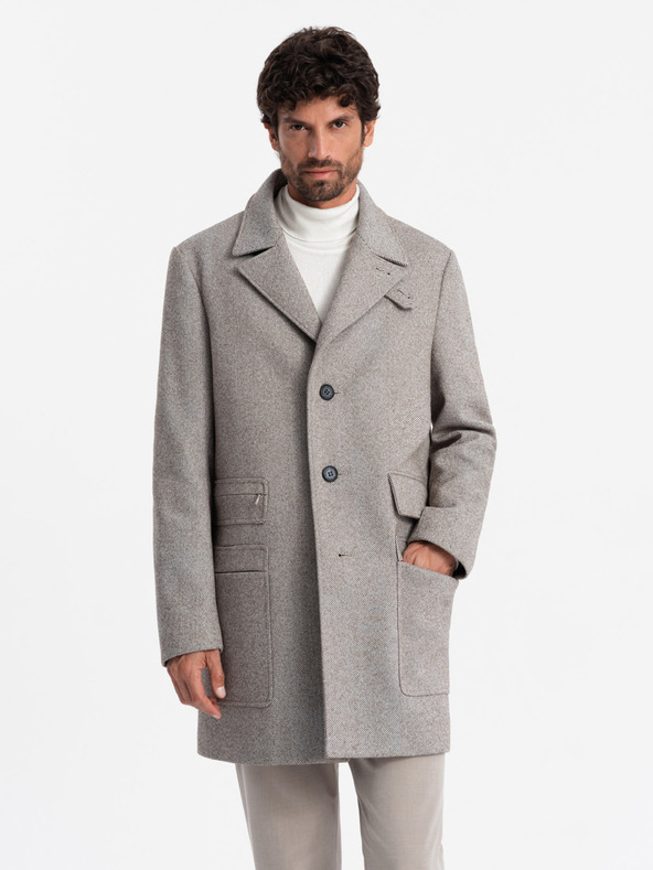 Ombre Clothing Pánsky jednoradový kabát Ombre Oblečenie