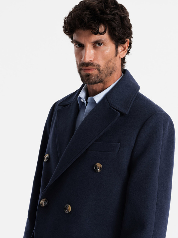 Ombre Clothing Pánsky dvojradový kabát Ombre Clothing