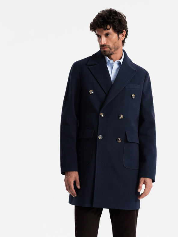 Ombre Clothing Pánsky dvojradový kabát Ombre Clothing