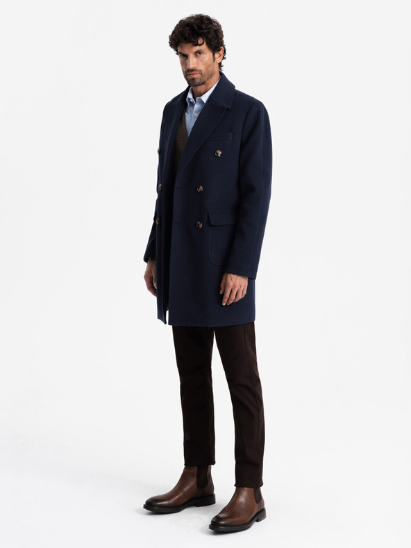 Ombre Clothing Pánsky dvojradový kabát Ombre Clothing