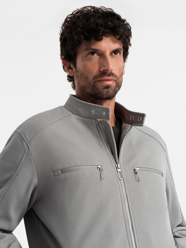 Ombre Clothing Pánska bunda s vreckami a golierom Ombre Clothing