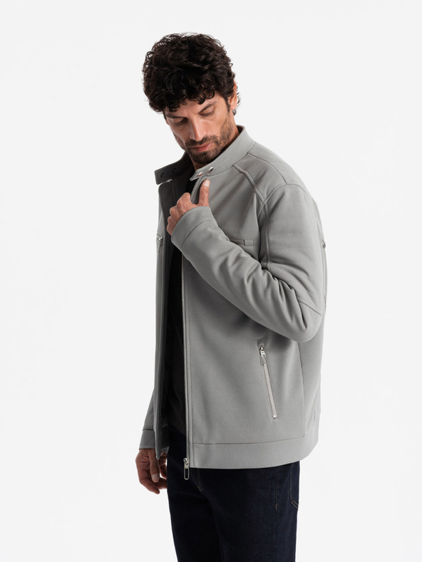 Ombre Clothing Pánska bunda s vreckami a golierom Ombre Clothing